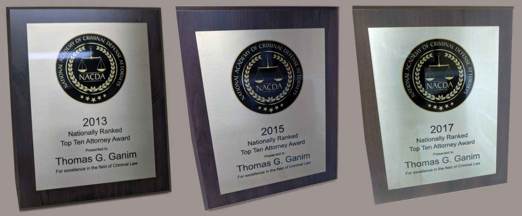 Tom Ganim Top 10 Attorney Awards