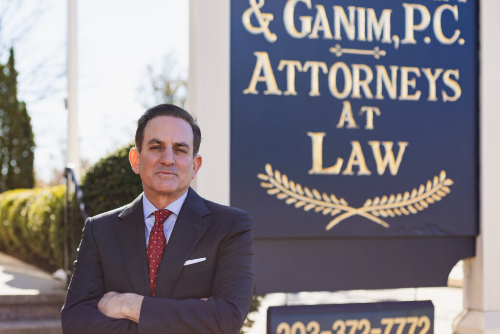 Attorney Tom Ganim outside the Ganim, Ganim and Ganim law office in Bridgeport, Connecticut